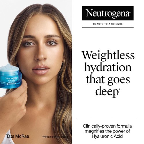 Neutrogena Hydro Boost Water Gel - Hydrating Hyaluronic Acid Facial Moisturizer for Oily Skin | 1.7 fl. oz + Trial Size Cleanser 0.5 fl. oz