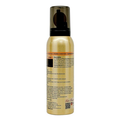EBIN NEW YORK Tinted Lace Foaming Mousse - Light Warm Brown, 3.38oz | Perfect for Flawless Hairline