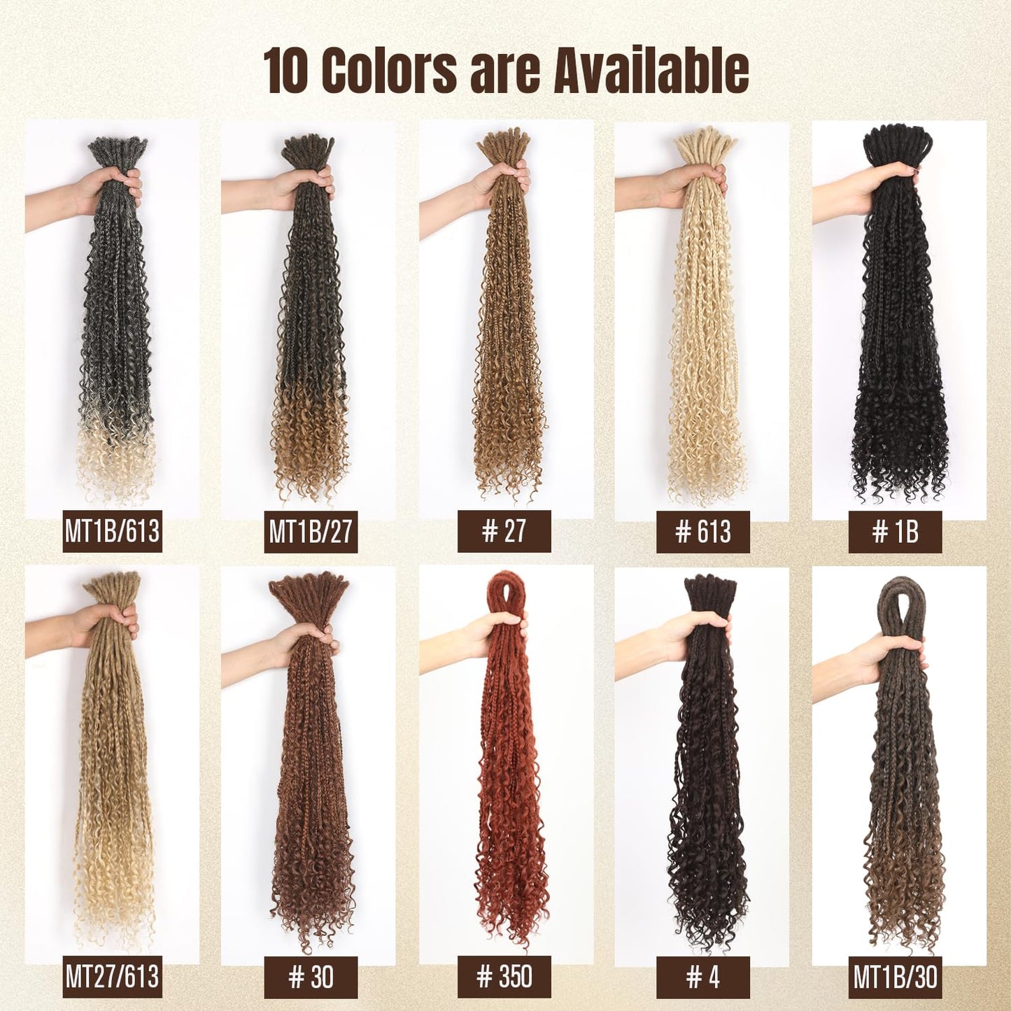 WIGNEE 20 Inches 20 Strands Double Ended Dreadlock Extensions Boho Curly Braid in Boho Dreadlock Extensions Synthetic Double Ended Dreadlock Extensions for White Women (20 Inch, 613)