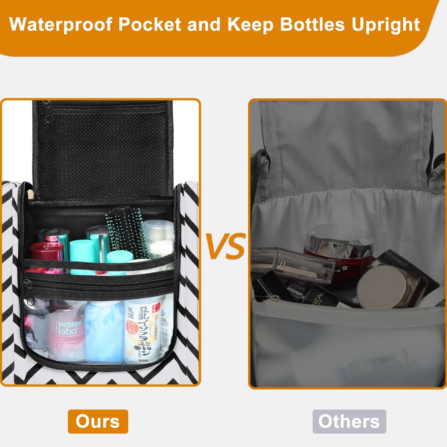 Toiletry Bag for Women, Water-Resistant Travel Makeup Organizer with Hanging Hook- Large Travel Toiletry Bag, Makeup Bag for Cosmetic, Full Size Containers, Brushes, Portable Shower Bag Christmas Gift