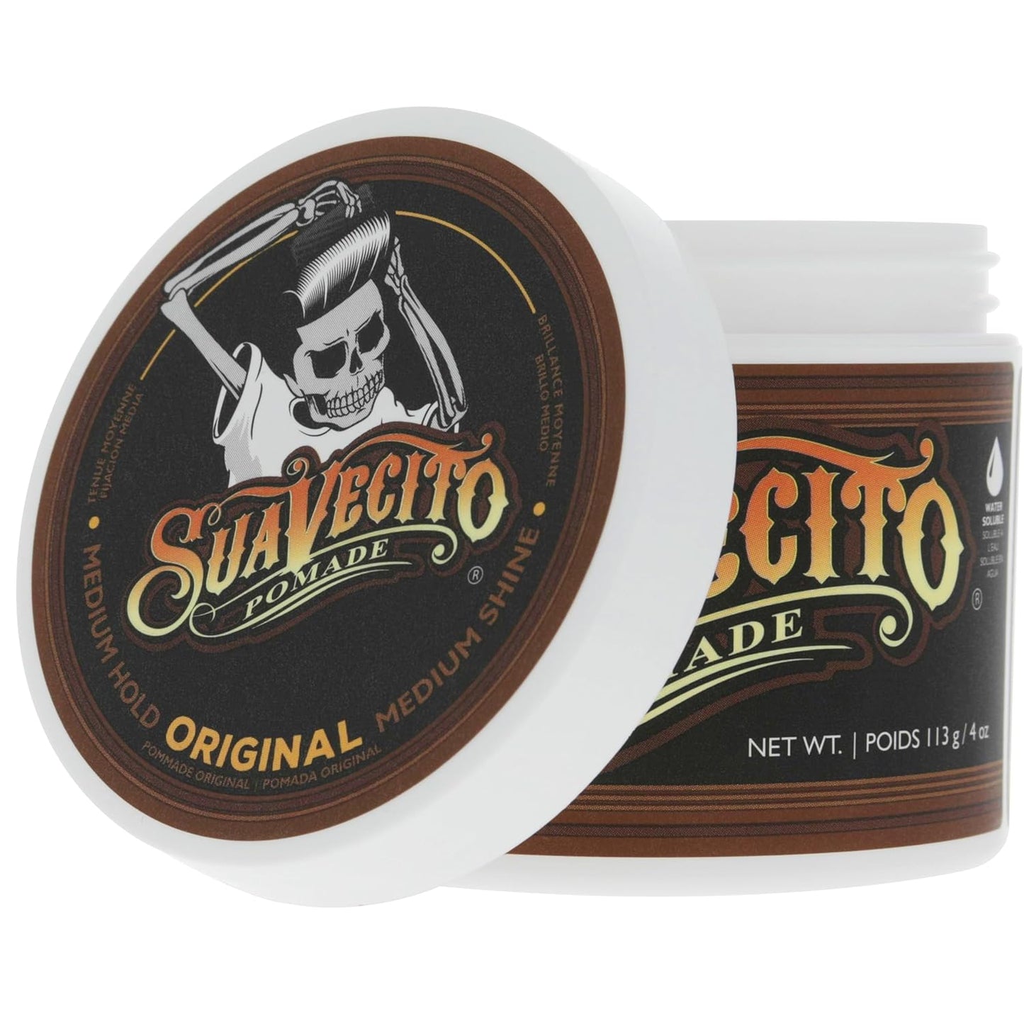 Suavecito Pomade - Original Hold Hair Pomade for Men | Medium Shine, 4 oz, 3 Pack - Easy Wash Out, Flake-Free