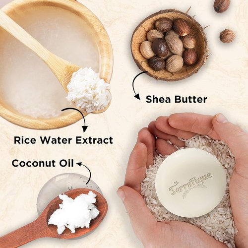 Rice Water Shampoo Bar - Nourishing Citrus Scent Shampoo with Cocoa & Shea Butter for Hair Growth - 3.5 Oz