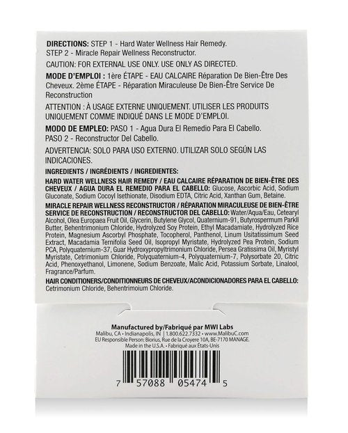 Malibu C Mini Rehab Hard Water Wellness | 2 Nourishing Remedy Packets for Hair Detox