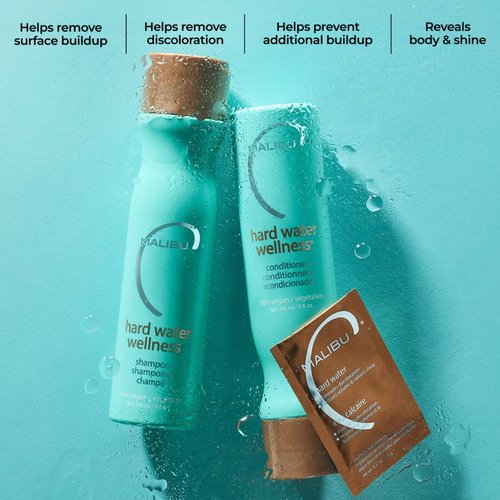 Malibu C Hard Water Wellness Shampoo - Hydrating, Sulfate-Free Formula for Mineral Removal | 10 Fl Oz