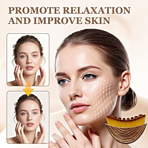 Lymphatic Contour Face Brush - Manual Drainage Massager for Sculpting & Lifting | Anti-Puffiness Tool