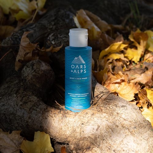 Oars + Alps Hair and Body Travel Kit for Men - TSA-Friendly, Sulfate-Free Shampoo, Conditioner & Deodorant | Alpine Tea Tree Scent