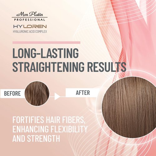 Mon Platin Professional Hair Mask for Damaged Hair & Straightened , 500ml - HYLoren Smoother with Hyaluronic Acid, Deep Conditioning Treatment, Anti-Frizz Conditioner