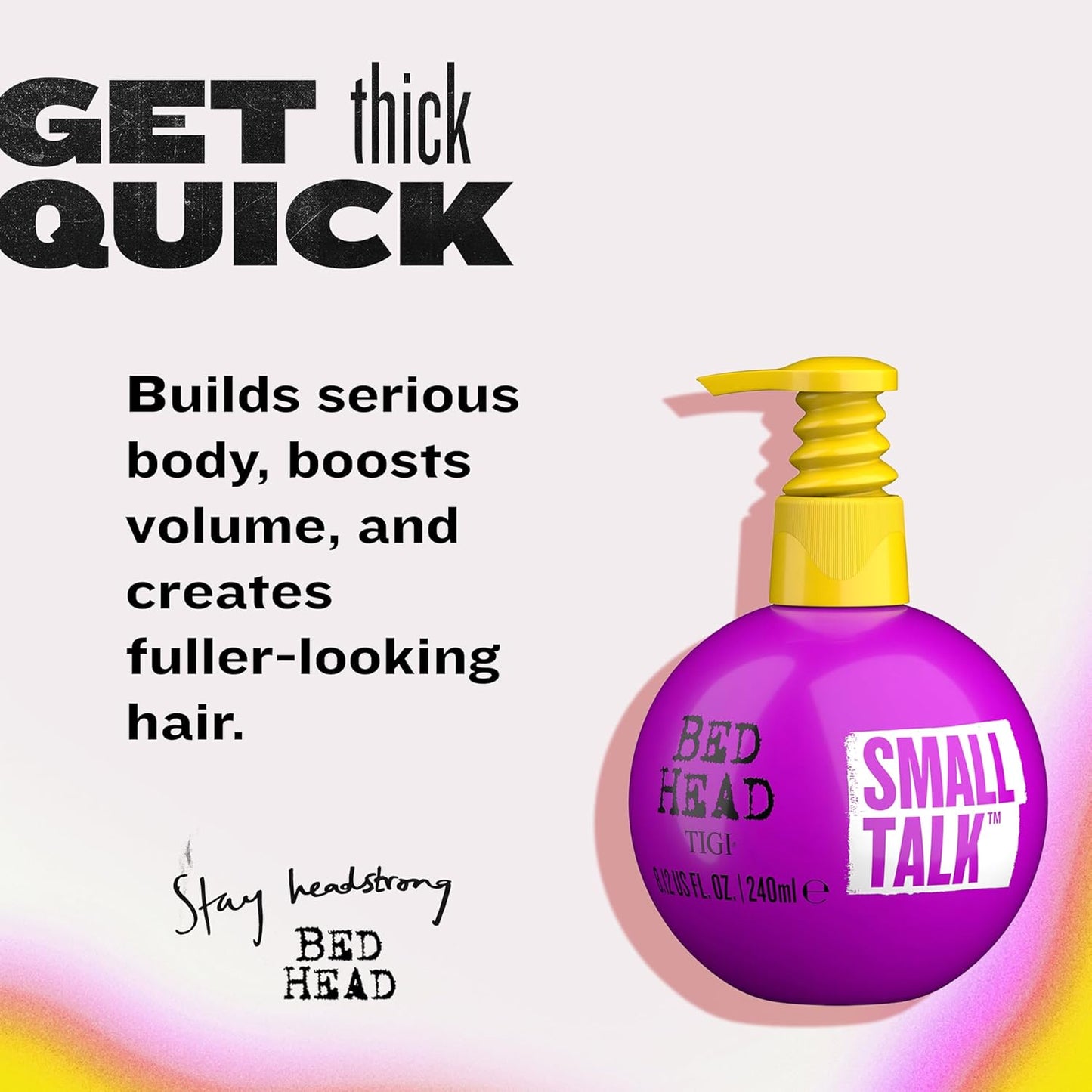 TIGI Bed Head Small Talk Mini 3-in-1 Hair Thickening Cream - Volumizing for Fine & Thin Hair - 8 Oz (3 Pack)