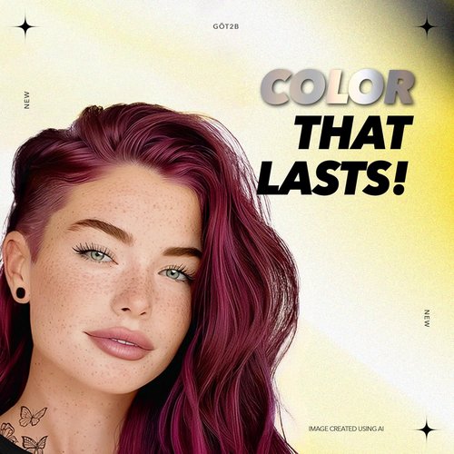 Got2b Metallics Permanent Hair Dye - Dark Ruby M68 | Metallic-Shine Booster for Cool, Shimmering Tones, Lasts 30 Washes