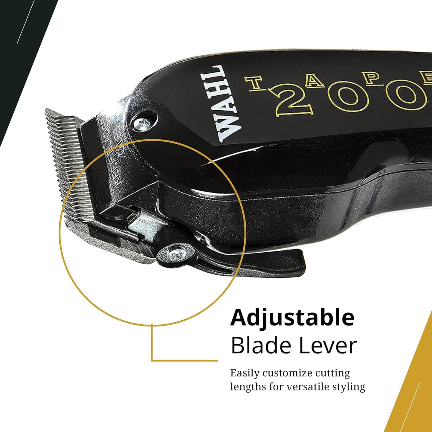 Wahl Professional Taper 2000 Clipper - Adjustable Blade, High-Performance Corded Hair Cutting Tool, Black