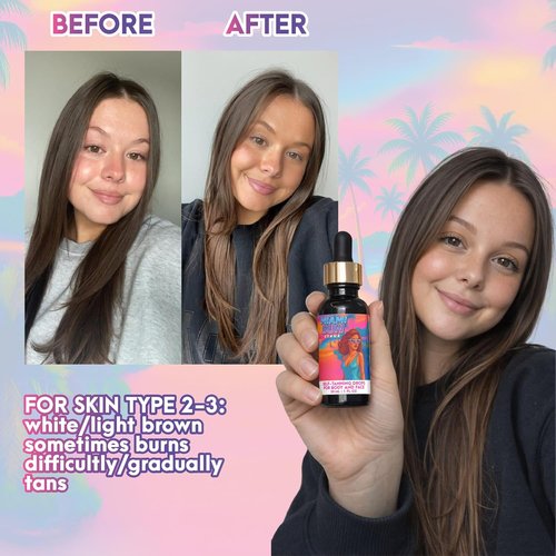 Miami Sun Stage Self Tanning Drops - Hydrating Medium to Dark Tan for Face & Body - 1 fl oz