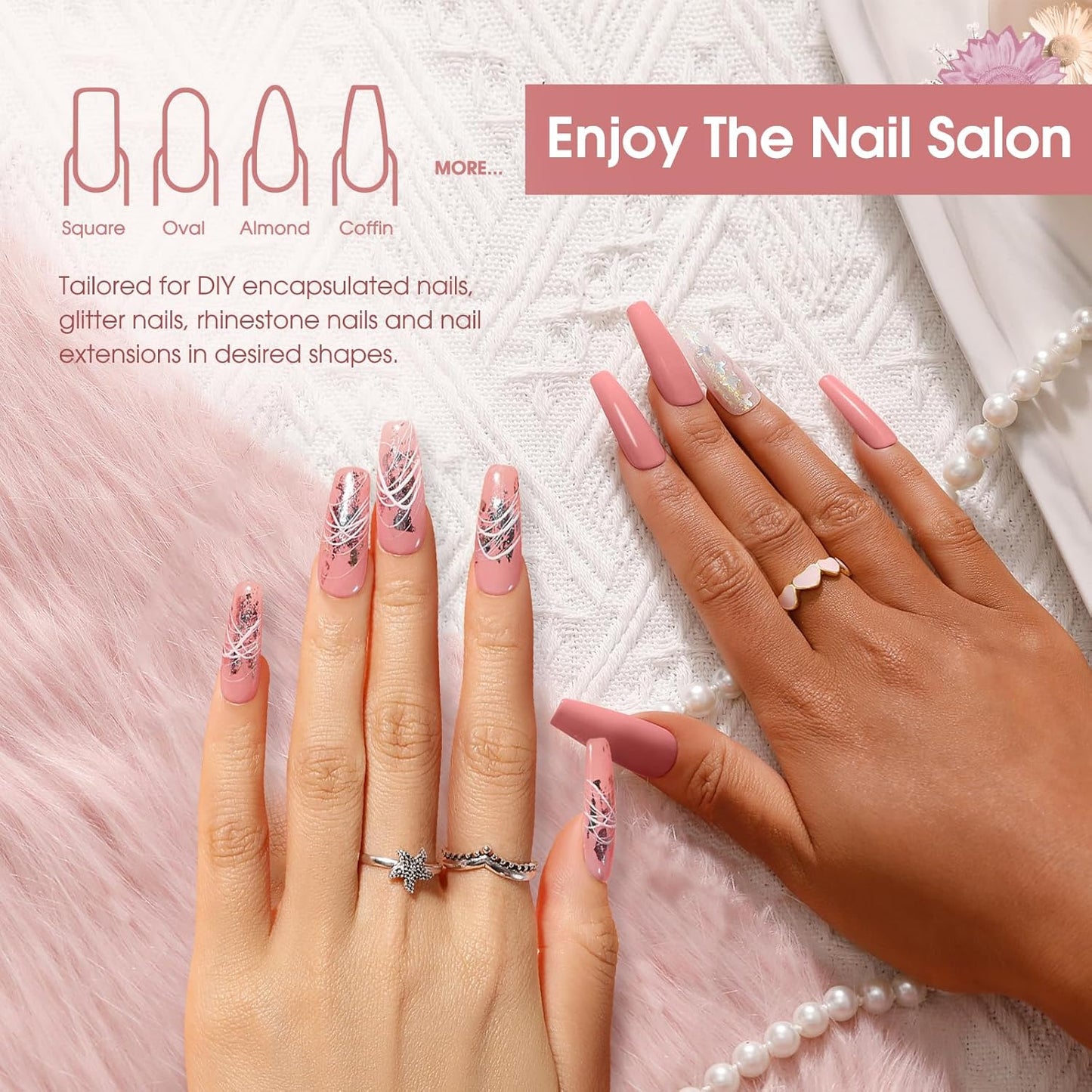 Nude Poly Extension Gel, ROSALIND 2.7 oz Light Nude Poly Nail Gel Builder for Nail Art Decoration, Thickening Extension Easy to DIY Use at Home Need UV Lamp