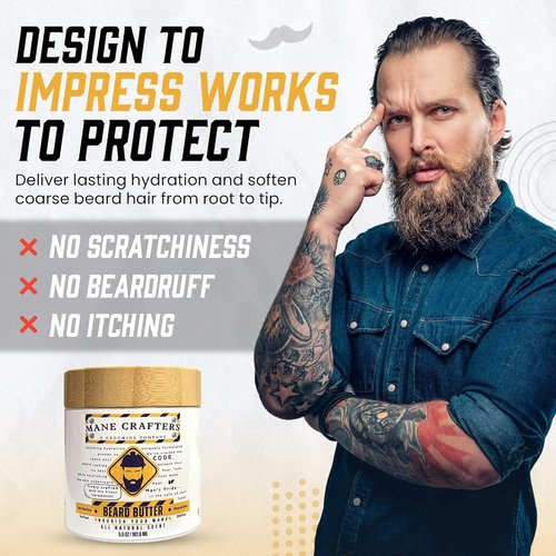 Regine Switzerland Lard Infused Beard Butter - Non-Greasy All-Natural Formula | Unscented 5.5 oz