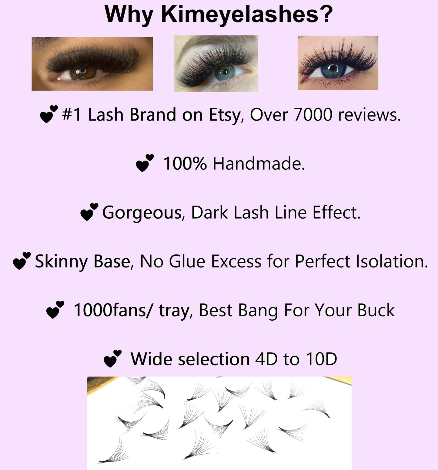 1000 Premade volume fans Mixed lengths 9-16mm loose Fans C, D Curl. Handmade eyelash extensions supplies Russian volume lash promade fan 4D 5D 6D 7D 8D 9D 10D (Curl C, 8D - 0.07)