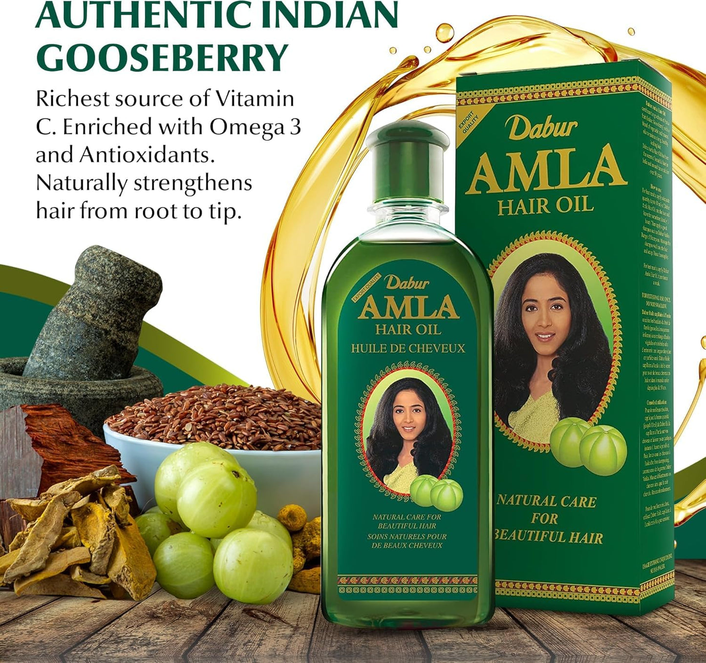 Dabur Amla Hair Oil - Nourishing Indian Oil for Men & Women, for Healthy, Moisturized Hair and Scalp (300ml)