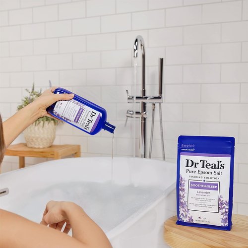 Dr Teal's Epsom Magnesium Salt Soak - Soothe & Sleep with Lavender | 3 lb (Pack of 4)