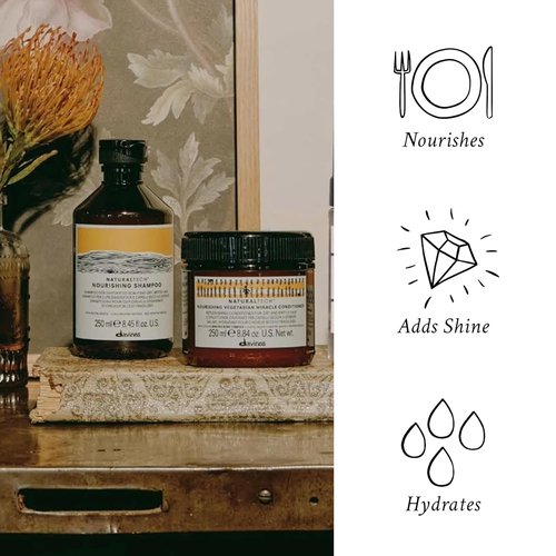 Davines Naturaltech Nourishing Shampoo & Conditioner - Gentle Hydration for Dehydrated Hair, Adds Softness & Shine