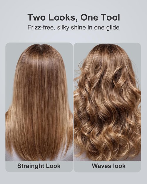 ANNLARY Hair Straightener - 1 Inch 2-in-1 Flat Iron & Curler | Fast Heating Titanium Ceramic for All Hair Types