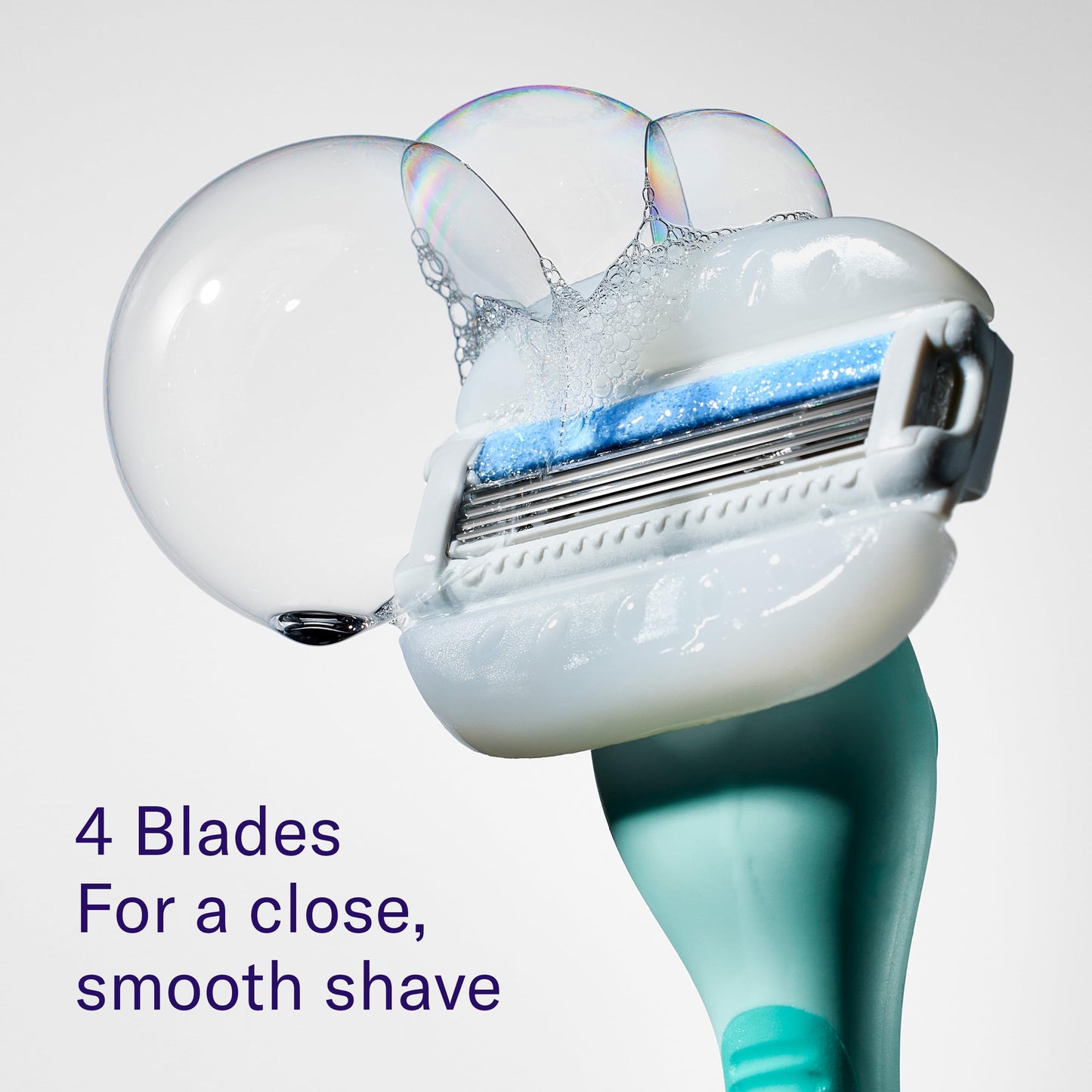 Flamingo Moisture Plus Women's Razor Set - Razor Handle, 4 Razor Blade Refills, Shower Holder - Fig