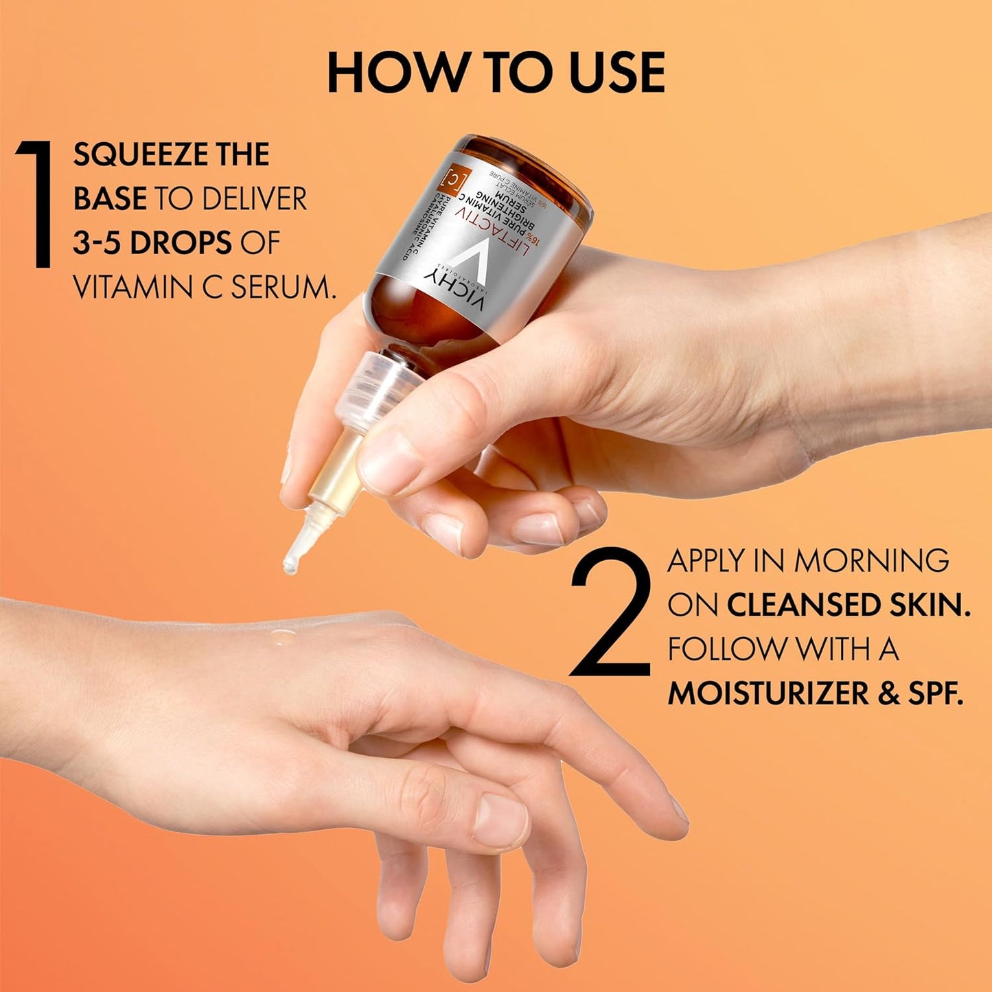 Vichy LiftActiv Vitamin C Serum - Brightening Anti-Aging Formula with Hyaluronic Acid & Vitamin E | Smooths Fine Lines & Enhances Radiance