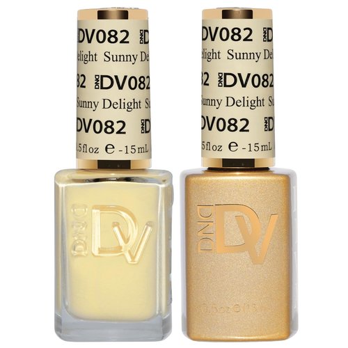 DND Gel Polish Set - Coquette Collection | UV/LED Gel & Air Dry Nail Lacquer Duo - 082 Sunny Delight, 0.5 Fl Oz