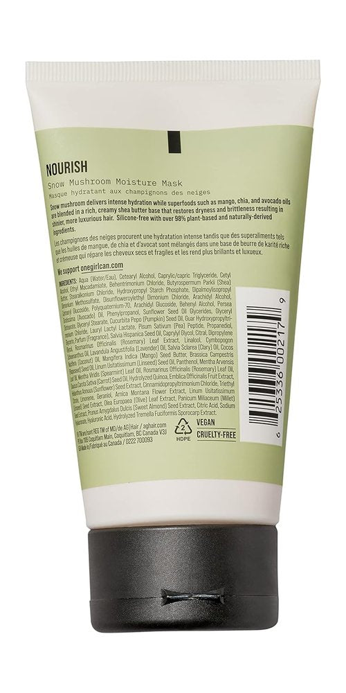 AG Care Nourish Snow Mushroom Hair Mask - Deep Conditioner with Avocado Oil for Dry Hair, 5 Fl Oz
