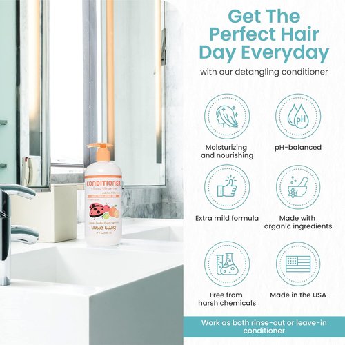 Little Twig Detangling Conditioner - Natural Plant-Derived Formula with Essential Oils | Tangerine, 17 fl oz