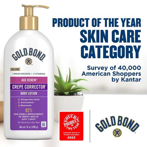 Gold Bond Age Renew Crepe Corrector Body Lotion, Replenishing & Smoothing Formula, Crepe Corrector Body Lotion, 8 oz