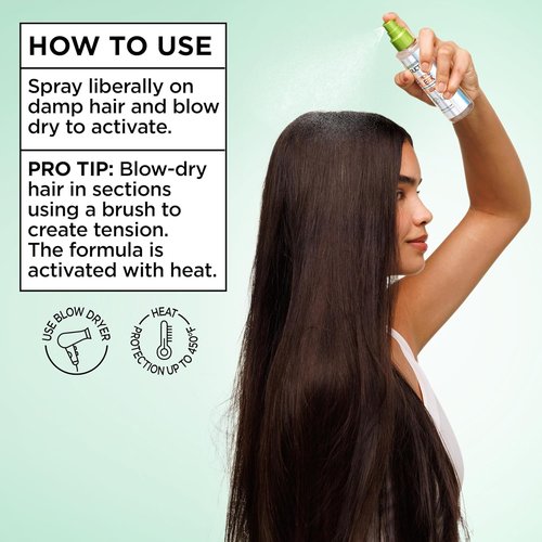 Garnier Fructis Hair Shine Spray - Frizz Control & Heat Protectant with Vegan Keratin, 4.6 Fl Oz