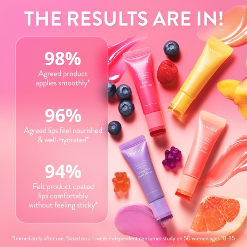 LANEIGE Lip Glowy Balm, Peach: Sheer Tinted Lip Moisturizer with Shea Butter, for Hydrating Shine & Soft Lips
