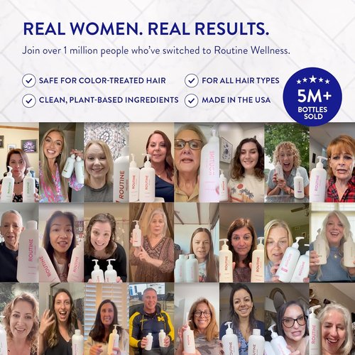 Routine Wellness Anti-Thinning Shampoo & Conditioner Set - Boost Volume & Combat Hair Loss with Biotin & DHT Blockers | Berry Bloom & Citrus