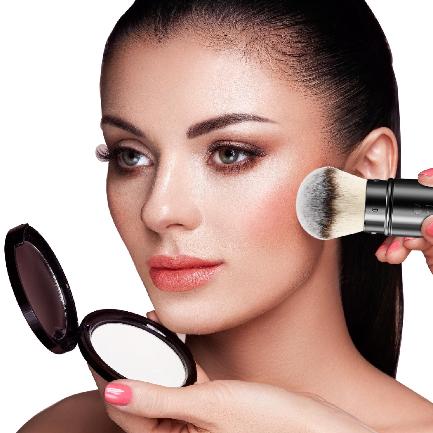 DUcare Retractable Airbrush Kabuki Brush for All Face Makeup & Foundation for Liquid, Cream and Powder Face Makeup With Aluminum Handle