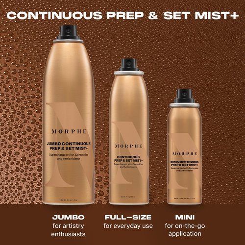 Morphe Mini Continuous Prep & Set Setting Spray - Hydrating Micro-Fine Face Mist (1.3 oz)