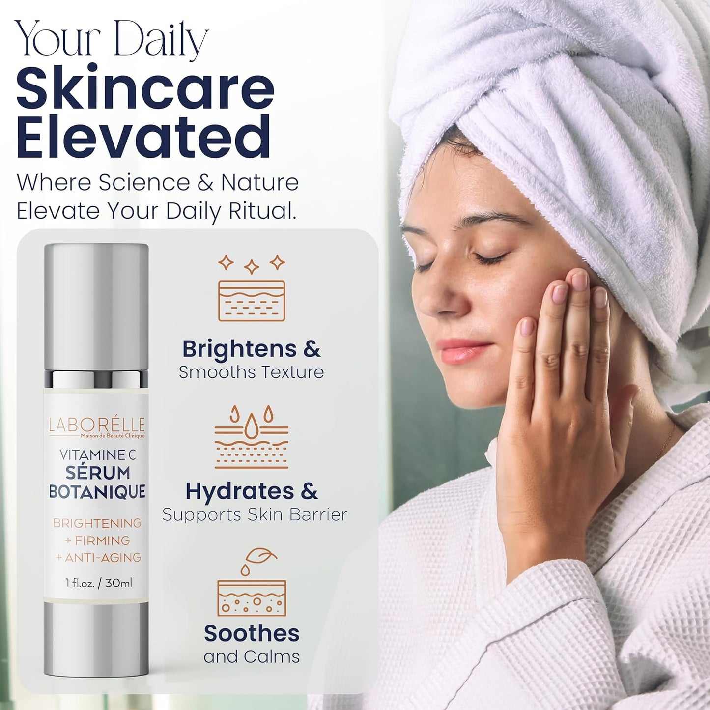 Skiennix Vitamin C Serum - Brightening & Hydrating Dark Spot Corrector with Vitamin E & Hyaluronic Acid (1 fl oz)