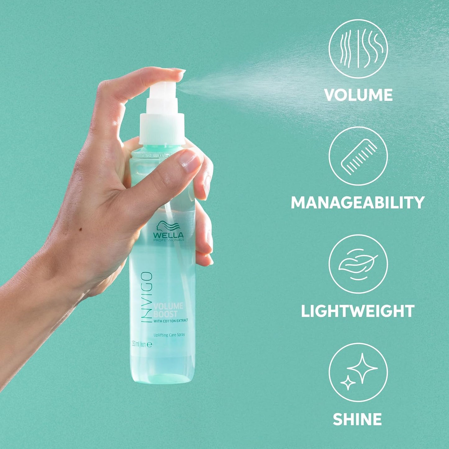 Wella Professionals Invigo Volume Boost Mist - Lightweight Care for Fine Hair | Adds Volume & Shine | 5.07 Fl Oz