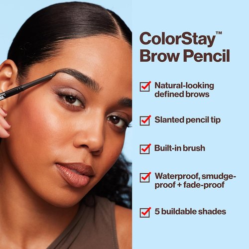 Revlon ColorStay Eyebrow Pencil - Waterproof Formula for Natural-Looking Brows | 205 Blonde, 0.021 oz
