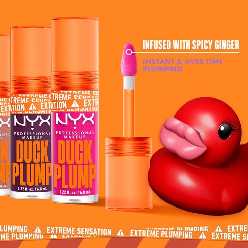 NYX Professional Makeup Duck Plump Lip Gloss - High Pigment Lip Plumper in Brown Of Applause