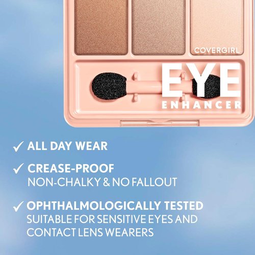 Covergirl Eye Enhancer Eyeshadow Quad - Bellini Spritz | Easy to Wear, Clean & Vegan, Talc-Free, 0.19oz