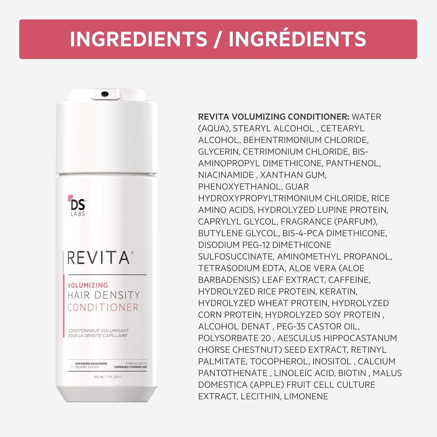 DS Labs Revita Volumizing Shampoo & Conditioner - Weightless Root Lift for Fine, Thinning Hair | Sulfate-Free, Color-Safe (205 mL Each, 2 Count)