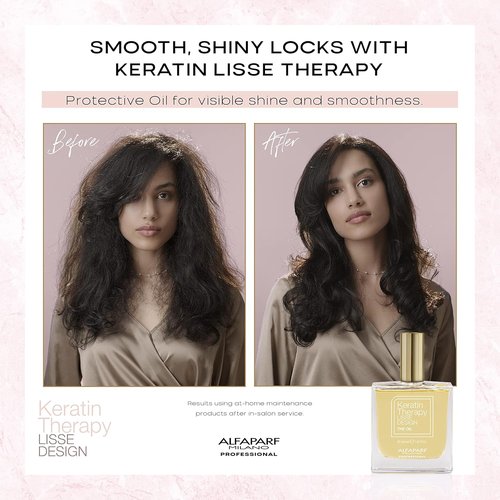 ALFAPARF MILANO Keratin Hair Oil - Anti-Frizz Treatment for Smooth, Shiny Hair | 1.69oz