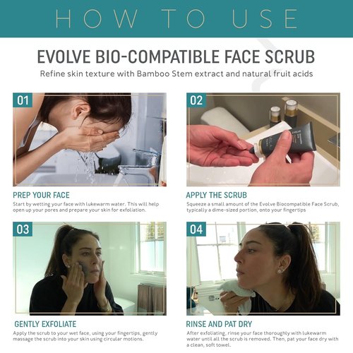 MILAJ Evolve Biocompatible Face Scrub - Charcoal & Cherry Water Exfoliator for Pore Cleansing | 2fl oz