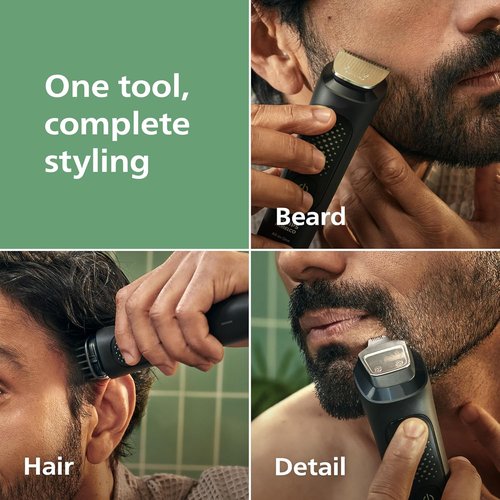 Philips Norelco All-in-One 3000 Series Trimmer - 13-in-1 Beard & Hair Clipper with Metal Blades & 8 Length Settings