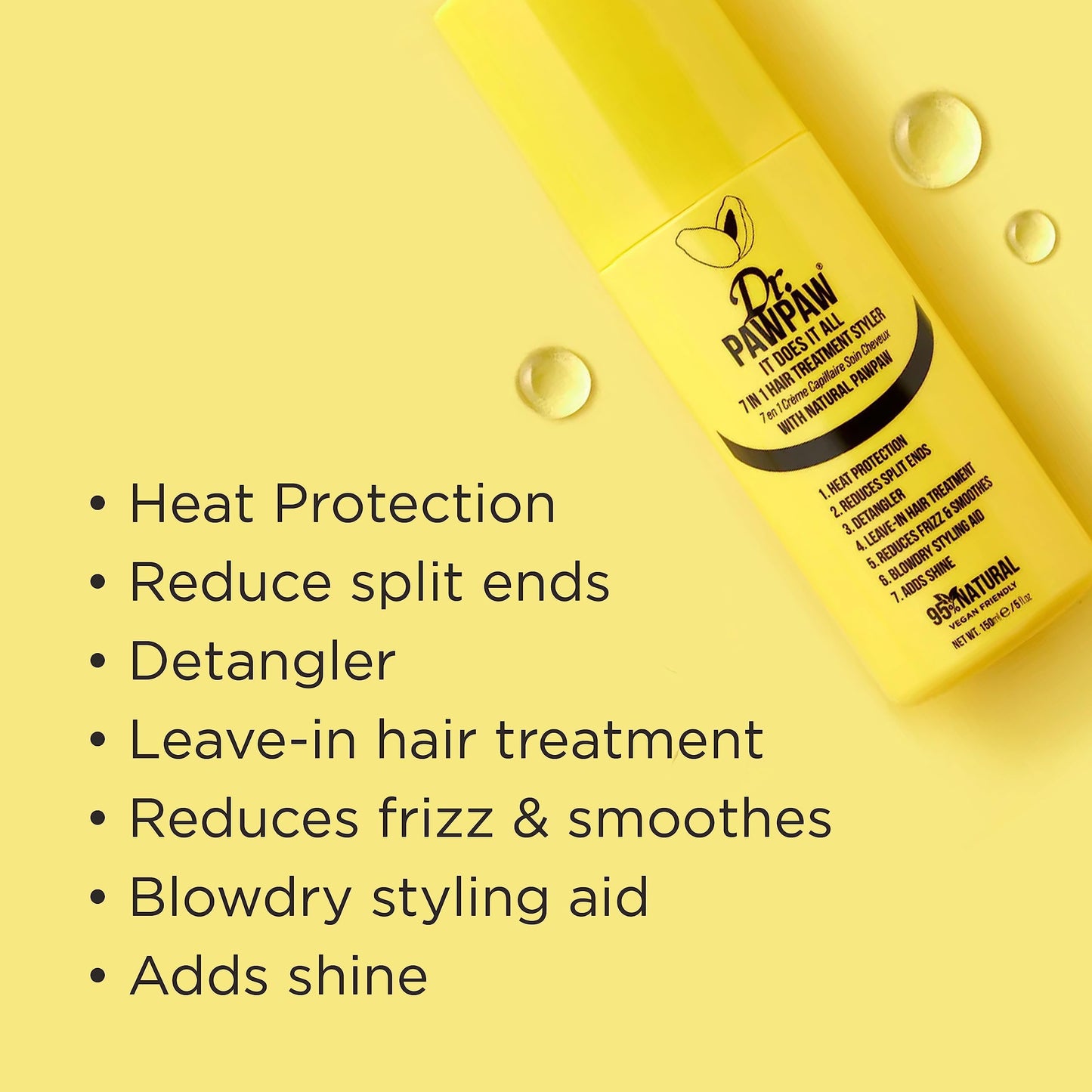 Dr.PAWPAW It Does It All: 7 in 1 Hair Treatment Styler with Papaya, Aloe Vera, Coconut Oil, Vegan & Natural (150 ml)