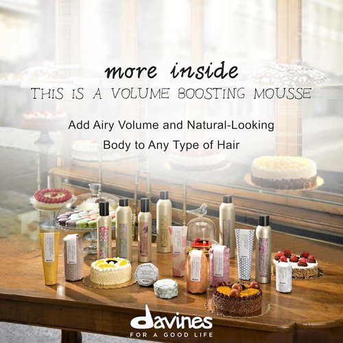 Davines Volume Boosting Mousse - Lightweight Formula for Full-Bodied Hair | 8.43 Ounce