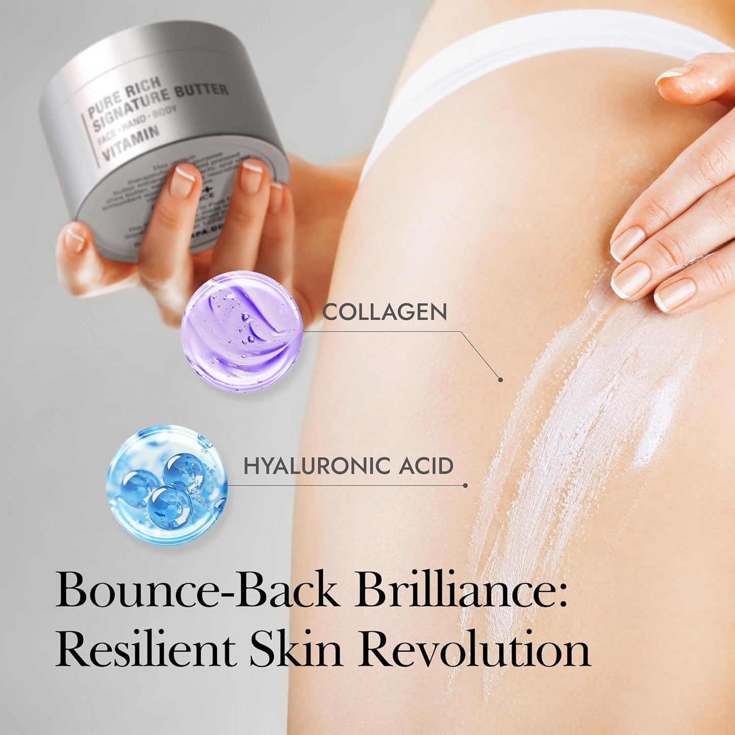 TherapiSpa Nourishing Body Butter - Hydrating Cream with Shea Butter, Ceramides & Collagen | 7.0 fl oz