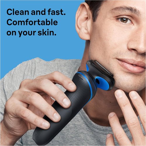 Braun Electric Shaver - Series 5 5150cs Wet & Dry Razor with Turbo Mode & Beard Trimmer | Blue