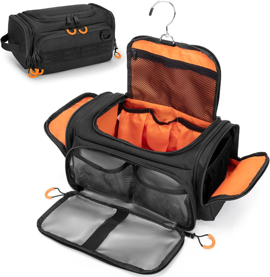 Skiennix Tactical Toiletry Bag - Hanging Hygiene Organizer for Travel Essentials | Black