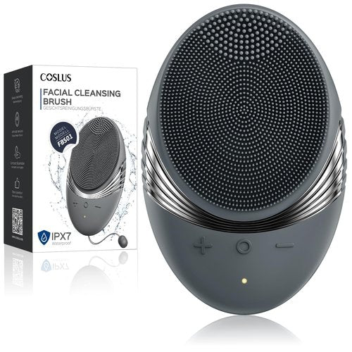 COSLUS Facial Cleansing Brush Face Scrubber : Portable Silicone Waterproof Rechargeable Face Wash Brush, 5 Cleansing Modes, Electric Deep Cleaning for Men & Women, Removing Blackhead, Exfoliating