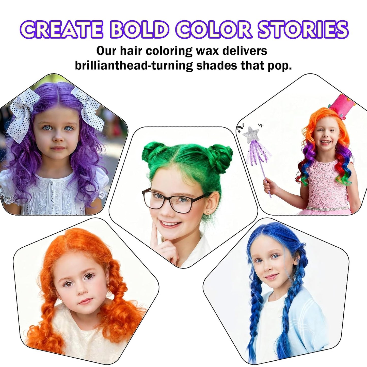 Skiennix Temporary Hair Color Wax - Washable DIY Instant Hair Dye for Kids & Adults | 4 Vibrant Colors (Blue, Purple, Red, Green)