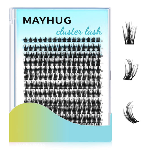 MH Lash Clusters Cluster Eyelash Extensions Individual Cluster Lashes Super Soft Wispy Eyelash Clusters Reusable 7 Times, Easy DIY Lashes at Home (Sunny Baby, 8-18mm, 192PCS)